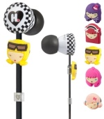 With colorful, interchangeable faces, these earbuds from Harajuku Lovers let you take Love, Angel, Music, Baby wherever you go.