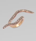 An undulating, snake-like strand of sparkling Swarovski crystals drapes sensuously across your hand in this simple yet striking design.Crystal Bronze rose goldplated Width, about 2¼ Made in Italy