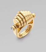A unique style with graduated circles and rhinestone accents. BrassGlass stonesWidth, about ½Imported
