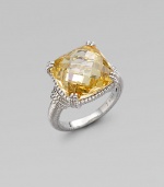 From the Giftables Collection. A sparkling canary crystal stone in a four-prong sterling silver setting.Canary crystal Sterling silver Width, about ½ Imported Additional Information Women's Ring Size Guide 