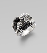 From the Cordelia Collection. An intricate coil of braided sterling silver and black pavé diamonds make for a bold, textural design.Diamonds, 0.75 tcw Sterling silver Imported