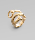 A gorgeous 3-row design with two horsebits in 18k gold. 18k gold Width, about ½ Made in Italy 