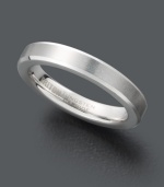 Smooth style. Triton ring for men features a white tungsten carbide band (3 mm) with a comfortable fit and flat design. Highly scratch resistant and hypoallergenic. Size 7.