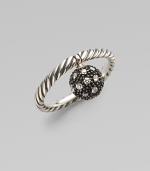 From the David Yurman Element Collection. Signature cable twisted band with diamond pavé ball.Diamond, 0.26 tcw Sterling silver Black rhodium Width, about 8mm Imported Additional Information Women's Ring Size Guide 