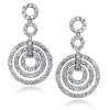 Studio 925 Triple Eternity CZ Pave Sterling Silver Chandelier Earrings