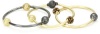 Kenneth Cole New York Urban Mesh Gold and Hematite Multi-Bead Stretch Bangle Bracelet Set