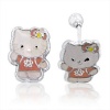 Hello Kitty Stud Earrings (Whole body) in .925 Sterling Silver with Screw Backing