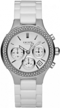 DKNY Ceramic Glitz Chronograph White Dial Women's watch #NY4985 DKNY Ceramic Glitz Chronograph White Dial Women's watch #NY4985