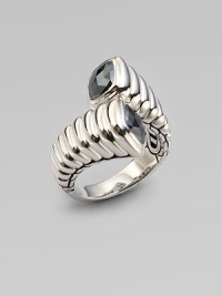 A ridged design with faceted hematite caps. Sterling silver Hematite Width, about ¾ Imported A ridged design with faceted hematite caps. Sterling silver Hematite Width, about ¾ Imported