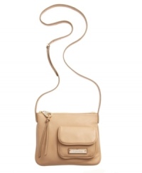 Simplistically stunning. Constructed from rich leather, this chic crossbody from Calvin Klein provides everyday functionality with refined designer accents. Simplistically stunning. Constructed from rich leather, this chic crossbody from Calvin Klein provides everyday functionality with refined designer accents.