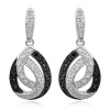 Sterling Silver Simulated Diamond Interlocking Teardrop Post Earrings