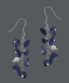 For an extra special touch add a chic cluster drops. Crafted in sterling silver, Avalonia Road earrings feature bright blue sodalite chips. Approximate drop: 1-3/4 inches.
