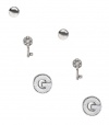 G by GUESS Silver-Tone Stud Earring Set, SILVER