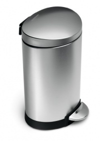 simplehuman Mini Semi-Round Step Trash Can, Fingerprint-Proof Brushed Stainless Steel, 6-Liter /1.6-Gallon simplehuman Mini Semi-Round Step Trash Can, Fingerprint-Proof Brushed Stainless Steel, 6-Liter /1.6-Gallon