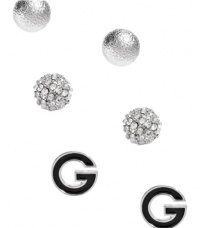 G by GUESS Silver-Tone Logo Earring Set, SILVER G by GUESS Silver-Tone Logo Earring Set, SILVER