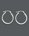 Who couldn't use a little reliability? Turn to these polished 14k white gold hoops for your perfect everyday accessory. Approximate diameter: 3/4 inch.