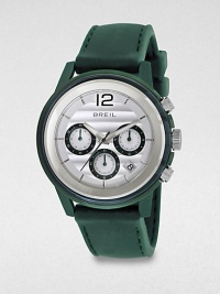 From the Orchestra collection, this chronograph watch features a clear glass insert and a sporty, silicone strap.Chronograph movementWater-resistant to 10ATMDate display at 5 o'clockSecond handStainless steel case: 45mm diameter(1.77)Silicone strapImported From the Orchestra collection, this chronograph watch features a clear glass insert and a sporty, silicone strap.Chronograph movementWater-resistant to 10ATMDate display at 5 o'clockSecond handStainless steel case: 45mm diameter(1.77)Silicone strapImported