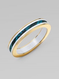 A narrow strip on luxurious python sandwiched in glossy resin with a 14k goldplated border. PythonResin14K goldplatedDiameter, about 3¼Slip-on styleMade in USA A narrow strip on luxurious python sandwiched in glossy resin with a 14k goldplated border. PythonResin14K goldplatedDiameter, about 3¼Slip-on styleMade in USA