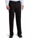 Dockers Men's Comfort Khaki D4 Relaxed Fit Flat Front Pant, Black, 34X32