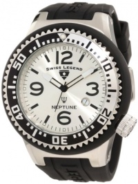 Swiss Legend Men's 21818P-02-S Neptune Silver Dial Black Silicone Watch Swiss Legend Men's 21818P-02-S Neptune Silver Dial Black Silicone Watch