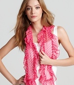 At once girly and glamorous, Lauren Ralph Lauren's sheer polka dot scarfs adds a feminine flourish to your look.