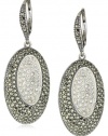 Judith Jack Impact Silver Sterling Silver, Marcasite and Crystal Oval Drop Earrings