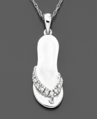 Sparkling diamond accents set in 14k white gold make stepping out in style easy with this diamond necklace. Chain measures 16 inches. Sparkling diamond accents set in 14k white gold make stepping out in style easy with this diamond necklace. Chain measures 16 inches.