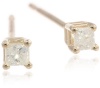 10k Gold Princess-Cut Diamond Studs (1/10 cttw, K Color, I2-I3 Clarity)