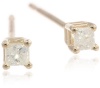 10k Gold Princess-Cut Diamond Studs (1/10 cttw, K Color, I2-I3 Clarity)
