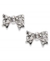 Wrap up your look with these darling bow studs from Juicy Couture. Shimmering pave crystals take the look to a gorgeous new level. Crafted in silver tone mixed metal. Approximate diameter: 1/2 inch.