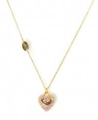 Juicy Couture Jewelry Puff Pave Heart Wish Necklace Pink Juicy Couture Jewelry Puff Pave Heart Wish Necklace Pink