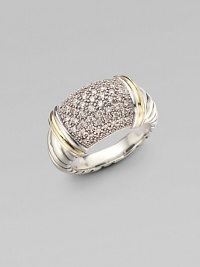 From the Metro Collection. An iconic, cabled shank with a dazzling pavé diamond center embellished with 18k gold. Sterling silver18k goldDiamonds, .67 tcwImported From the Metro Collection. An iconic, cabled shank with a dazzling pavé diamond center embellished with 18k gold. Sterling silver18k goldDiamonds, .67 tcwImported