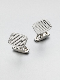 Engraved graphic pattern lends modern sophistication to any formal ensemble.PalladiumAbout ¾ x ½Made in Italy Engraved graphic pattern lends modern sophistication to any formal ensemble.PalladiumAbout ¾ x ½Made in Italy
