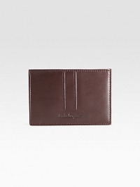 Keep credit cards close by in this rich Italian leather case. Embossed logo Stitch detail Two credit card slots 4¼W X 3H Made in Italy Keep credit cards close by in this rich Italian leather case. Embossed logo Stitch detail Two credit card slots 4¼W X 3H Made in Italy