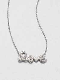 Dazzling diamonds set in sleek 14k white gold on a link chain. Diamonds, .11 tcw14k white goldLength, about 16Pendant size, about .66Spring ring closureImported 