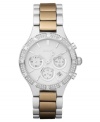 A timeless watch design sweetened up with warm hues and glistening accents, by DKNY.