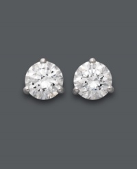 Light up your look with luminous stud earrings. This versatile, Arabella style highlights a round-cut Swarovski zirconia (4-1/4 ct. t.w.) set in 14k white gold. Approximate diameter: 7 mm. Light up your look with luminous stud earrings. This versatile, Arabella style highlights a round-cut Swarovski zirconia (4-1/4 ct. t.w.) set in 14k white gold. Approximate diameter: 7 mm.