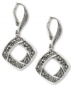 Set the mood with subtle sparkle. Judith Jack's elegant drop earrings stun with marcasite (1 ct. t.w.) in a diamond-shaped design. Set in sterling silver. Approximate drop: 1-1/3 inches.