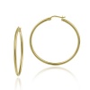 18k Yellow Gold Plated Sterling Silver Polished 2x40 Clicktop Hoop Earrings