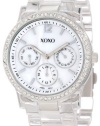 XOXO Women's XO5529 Clear Bracelet with Rhinestones on Silver Case Watch