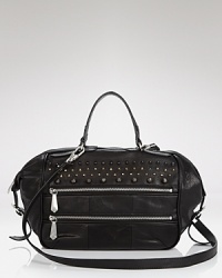 Embrace a downtown edge with this satchel from Sam Edelman. Crafted from leather, it flaunts a street-chic look with studded details. Embrace a downtown edge with this satchel from Sam Edelman. Crafted from leather, it flaunts a street-chic look with studded details.