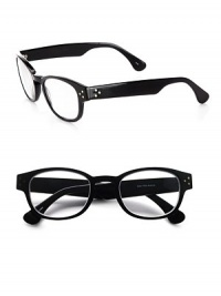 A stylish, fashion-forward reading accompaniment in shiny black acetate. Available in 1.5, 2.0, 2.5 and 3.0 magnificationsNailhead temple detailAcetateImported A stylish, fashion-forward reading accompaniment in shiny black acetate. Available in 1.5, 2.0, 2.5 and 3.0 magnificationsNailhead temple detailAcetateImported