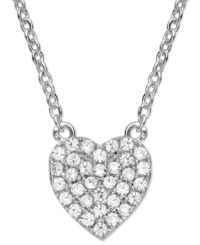 A darling necklace they'll hold close to their heart. CRISLU's children's necklace is embellished with shimmering cubic zirconias (1/8 ct. t.w.) and set in platinum over sterling silver. Approximate length: 13 inches + 1-1/2 inches. Approximate drop: 1/2 inch. A darling necklace they'll hold close to their heart. CRISLU's children's necklace is embellished with shimmering cubic zirconias (1/8 ct. t.w.) and set in platinum over sterling silver. Approximate length: 13 inches + 1-1/2 inches. Approximate drop: 1/2 inch.