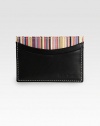 Smooth leather billfold with signature striped interior.Five card slotsLeather4W x 3HMade in Italy