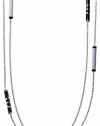 Emporio Armani EGS1235 Women's Stainless Steel Black and White Enamel Beed Necklace Jewelry