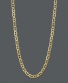 Nothing is more stylish than a simple chain. This 14k gold necklace features a Marine link. Approximate length: 16 inches.