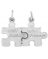 A celebration of friendship. Show your best pal how much you care with this sentimental Best Friends puzzle piece charm from Rembrandt. Set in sterling silver. Approximate drop: 1 inch.