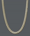 A simple chain that will take your look a long way. Necklace features a long curb link chain set in 14k gold. Approximate length: 22 inches. Approximate width: 4-3/5 mm.