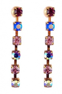 Earrings - Gold Tone Swarovski (tm) Crystals ~ Amethyst Mix (FB55) Earrings - Gold Tone Swarovski (tm) Crystals ~ Amethyst Mix (FB55)