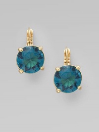 A faceted drop of glass for a classic look and feel.Glass 12K goldplated Width, about ½ Leverbacks Imported A faceted drop of glass for a classic look and feel.Glass 12K goldplated Width, about ½ Leverbacks Imported
